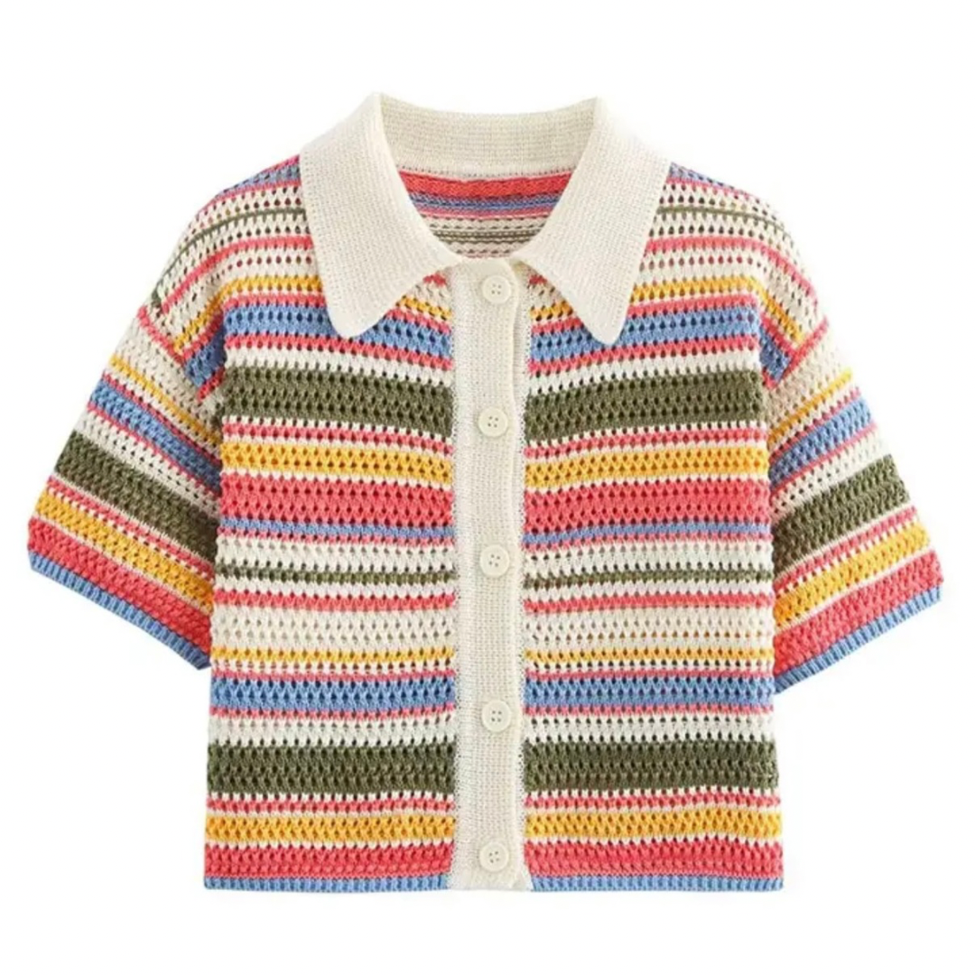 Farbenfroher Strickoberteil