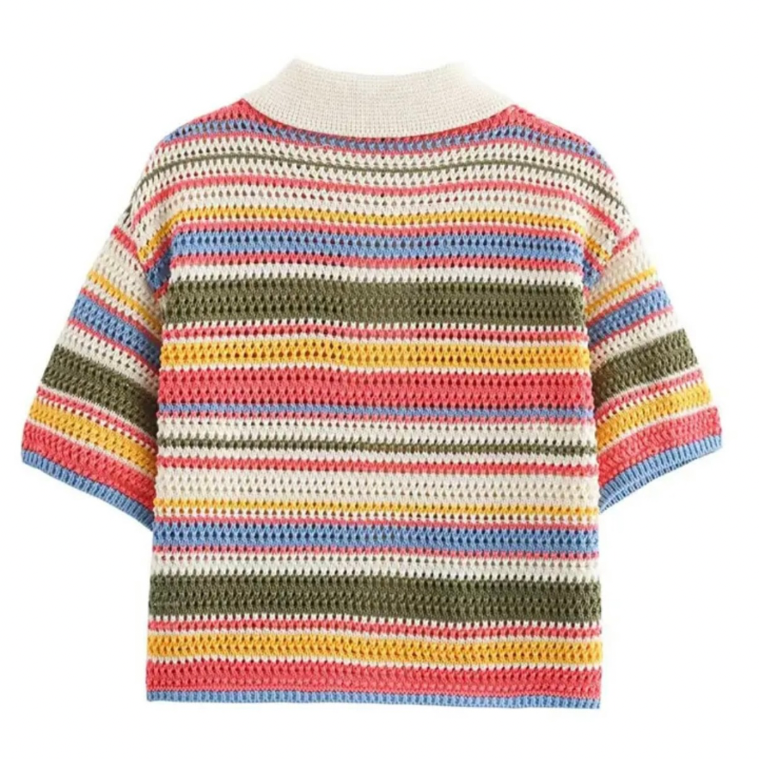 Farbenfroher Strickoberteil