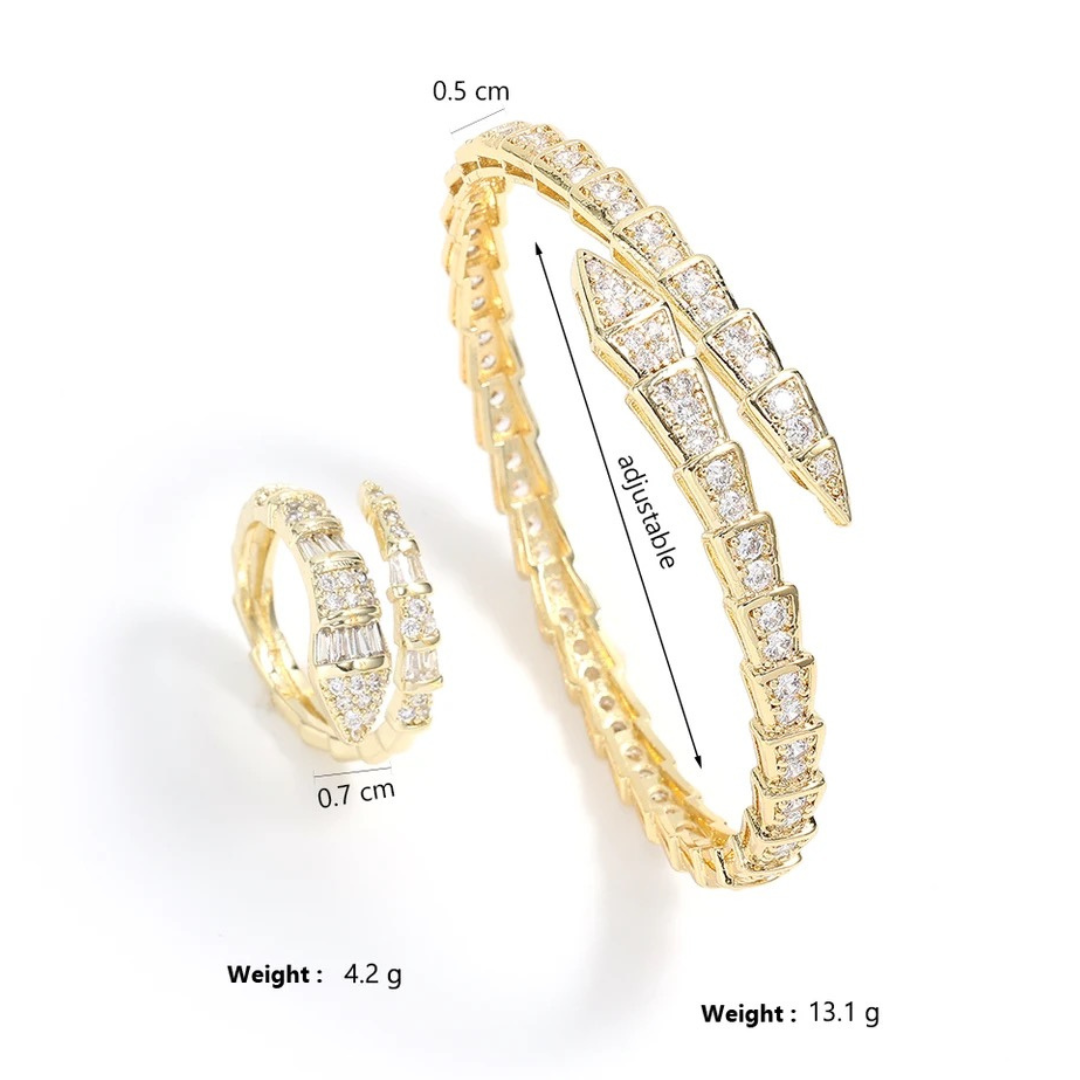 Snake Armreifen mit Steinen