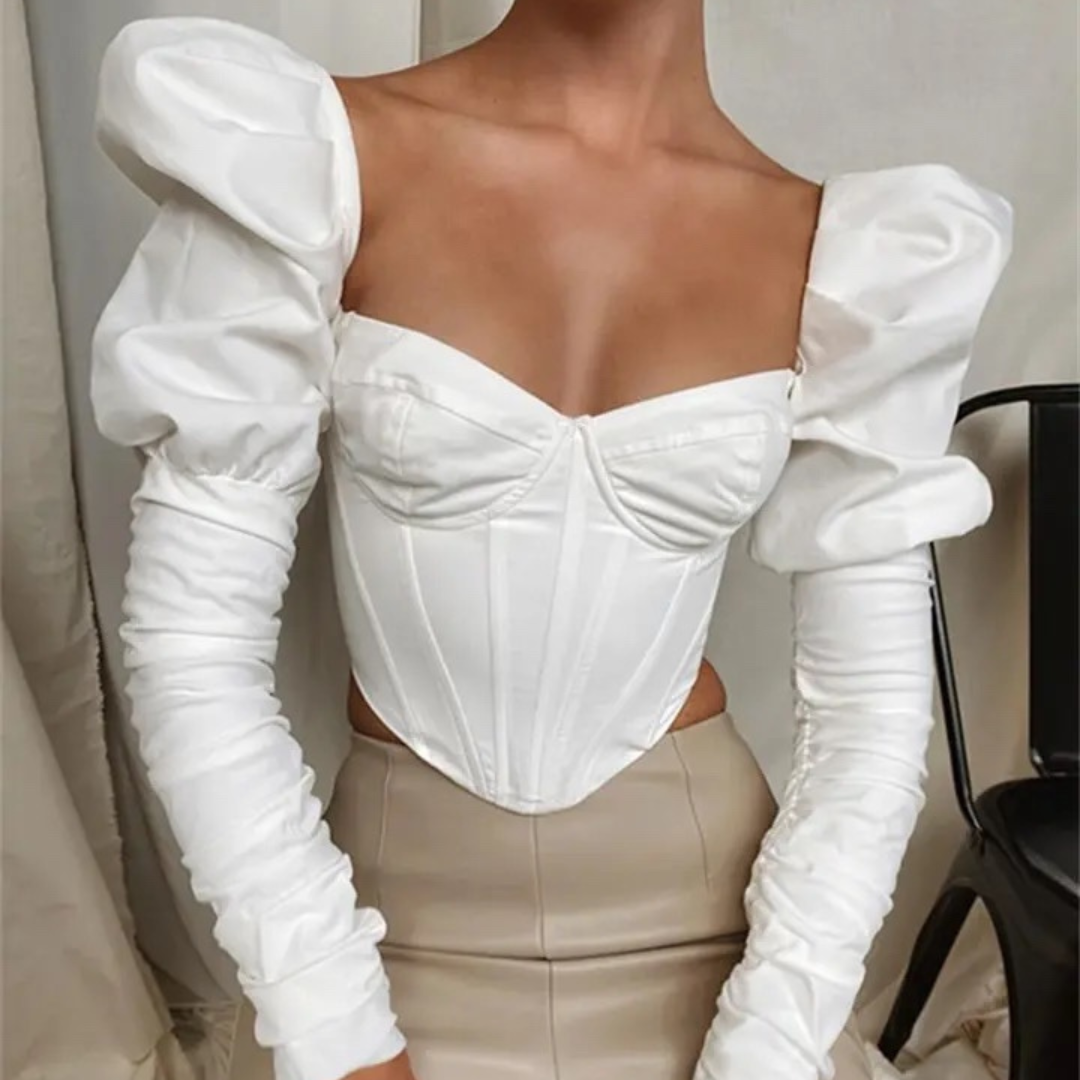Corset Top mit Puffärmel