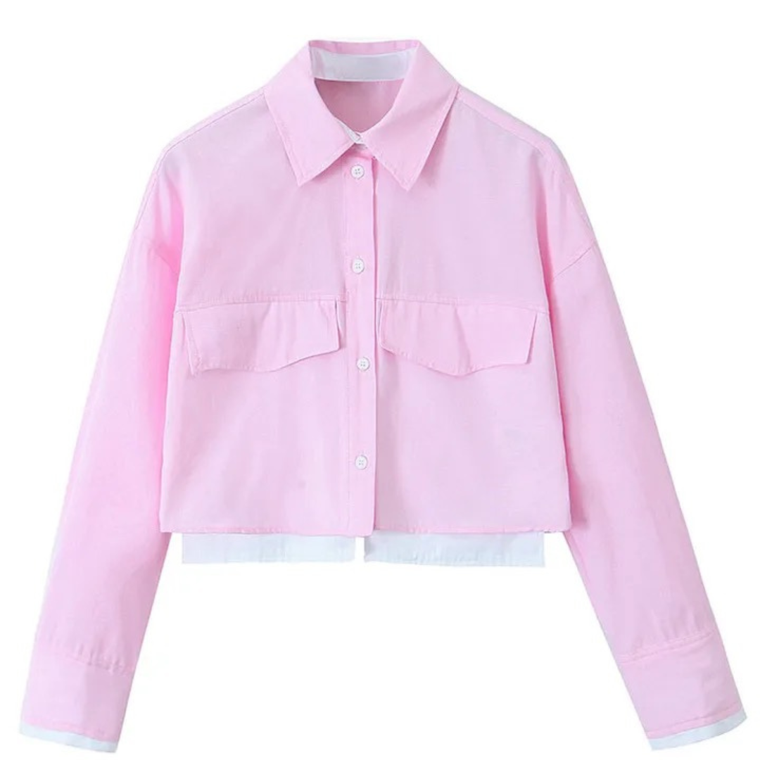 Feminin Croptop Hemd