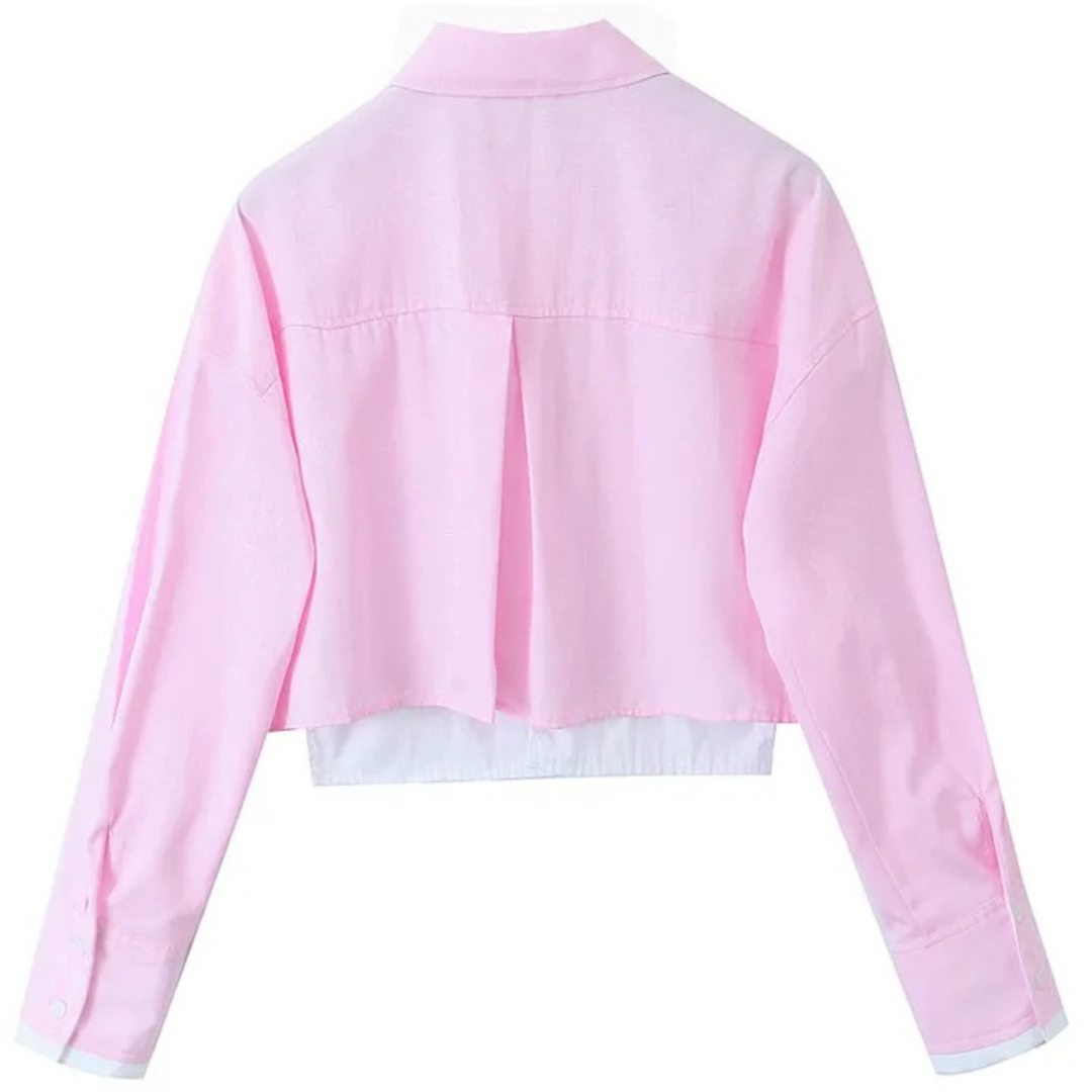 Feminin Croptop Hemd