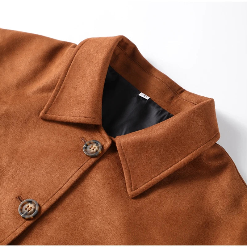 Brown Suede Leather Jacket