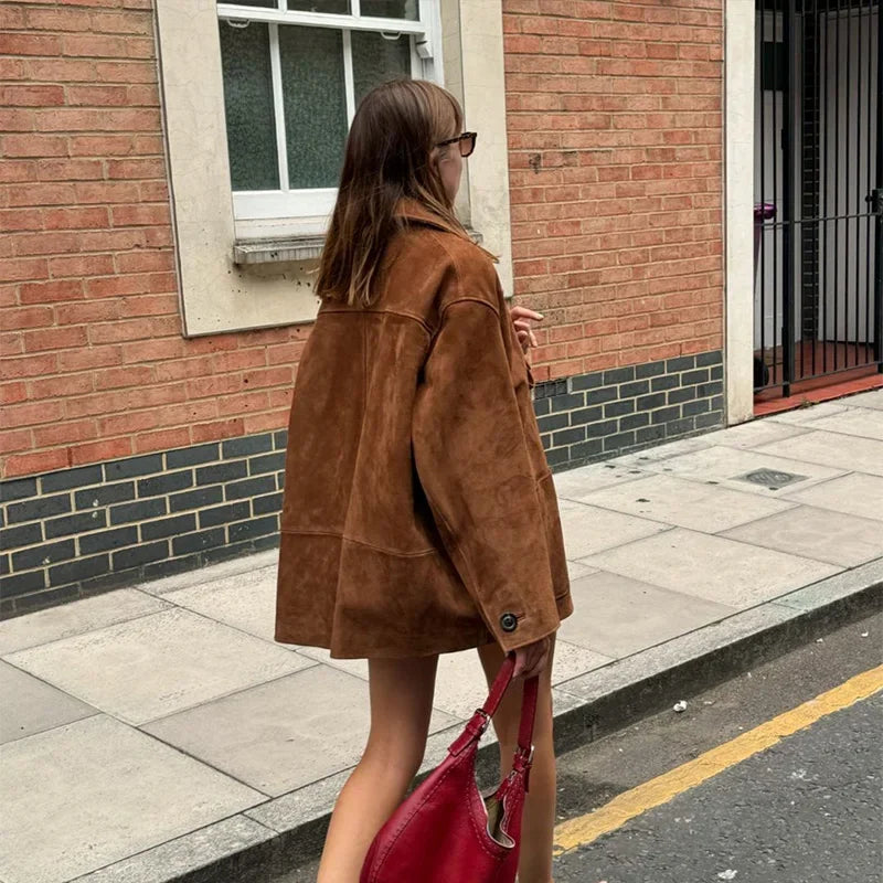 Brown Suede Leather Jacket