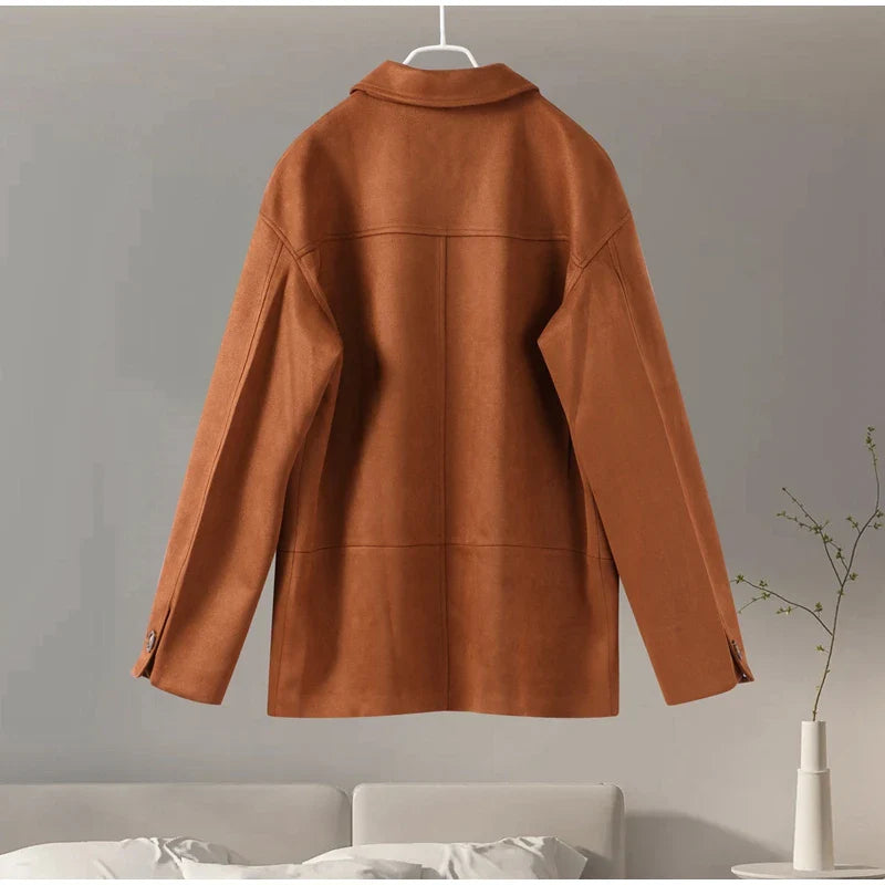 Brown Suede Leather Jacket