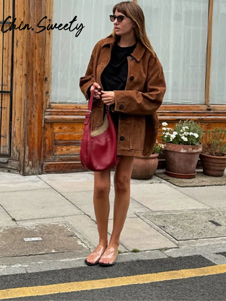Brown Suede Leather Jacket