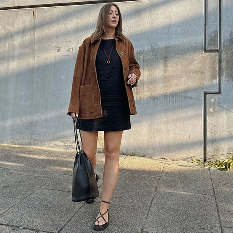 Brown Suede Leather Jacket