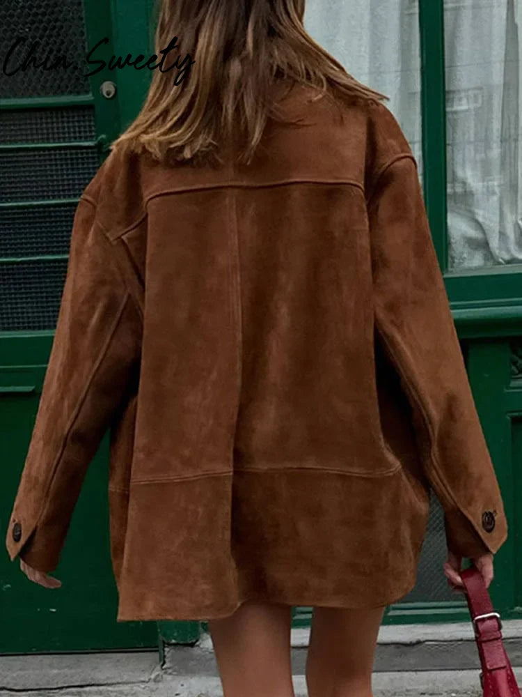 Brown Suede Leather Jacket