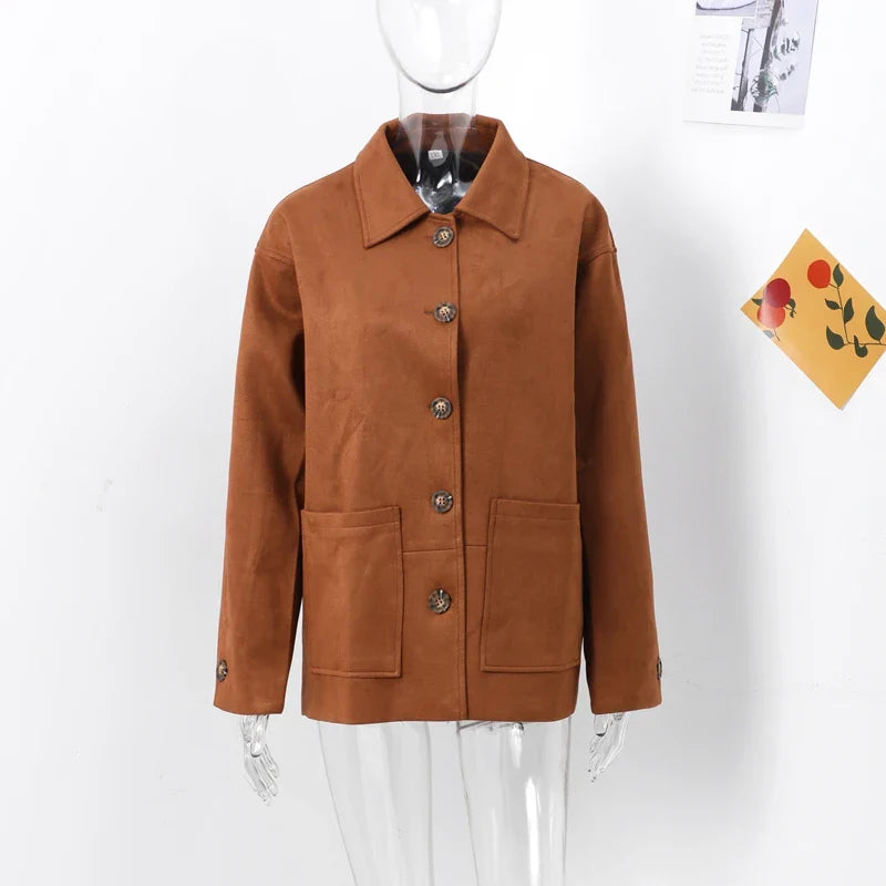 Brown Suede Leather Jacket