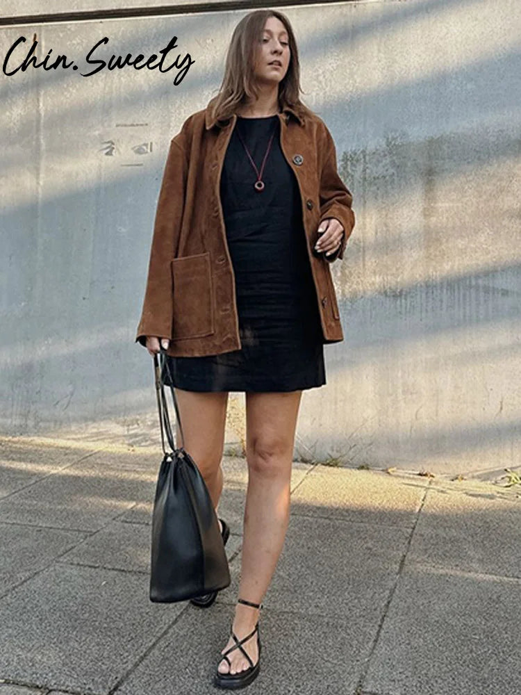 Brown Suede Leather Jacket