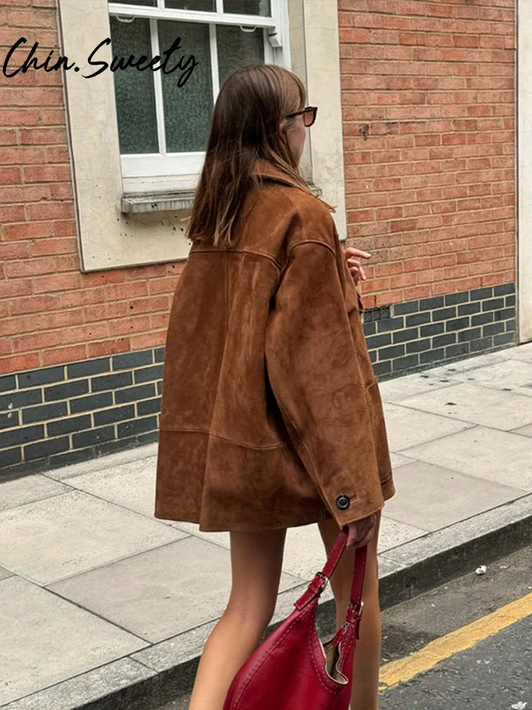 Brown Suede Leather Jacket
