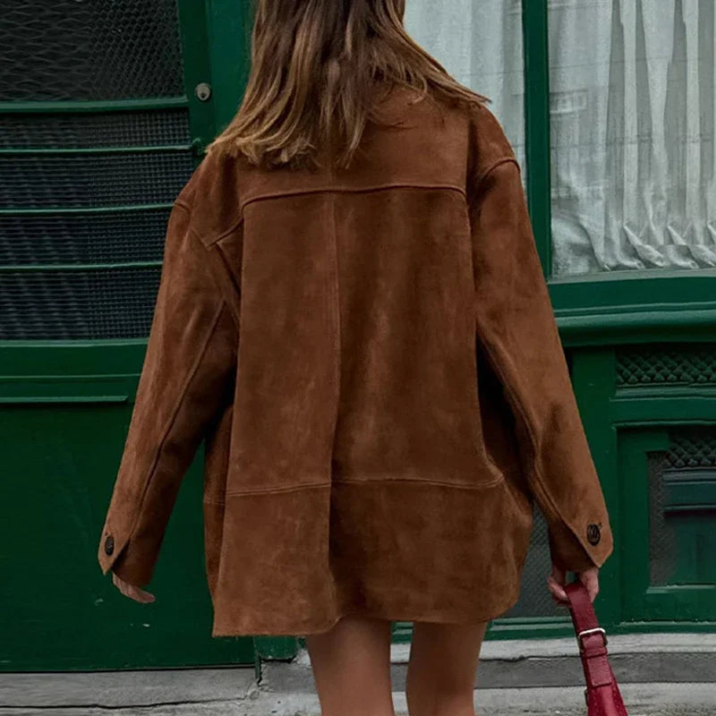 Brown Suede Leather Jacket